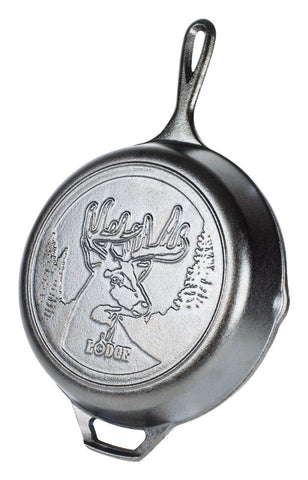 Lodge Wildlife Series-Whitetail Buck Skillet, 10-1/4''.Dia, Cast Iron, Black