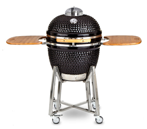 Louisiana Grill CharCoal Creamic Kamado, 24'' Large, Stainless Steel, Black