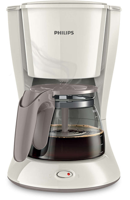 Philips Daily Collection Coffee Maker, 1.2 Ltrs, 1000W, Glass Jug, Stainless Steel/Plastic, White