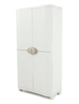 Plastiken Cabinet, 4 Adjustable Shelfs, 90 x 184 x 45 cm, Plastic, Beige
