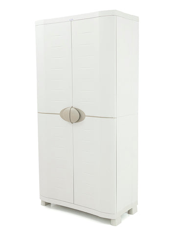 Plastiken Cabinet, 4 Adjustable Shelfs, 90 x 184 x 45 cm, Plastic, Beige