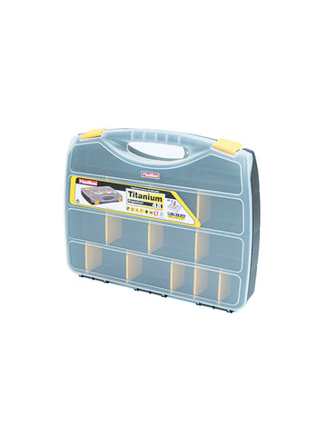 Plastiken Titanium Parts Organizer, 48 x 38 x 8 cm, Black/Clear