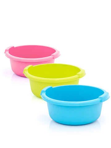 Plastiken Washing Bowl, 20 Ltrs, 42 cm Dia. Plastic, Assorted Colors