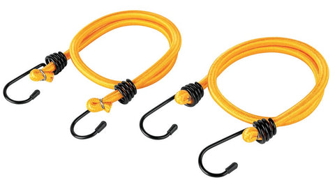 Pretul Bungee Cords, 60 cm, Pack of 2, Steel Hooks with Protectors, Yellow, Dia 8 mm