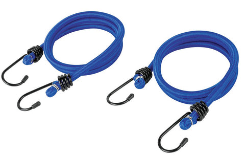 Pretul Bungee Cords, 90 cm, Pack of 2, Steel Hooks with Protectors, Blue, Dia 8 mm