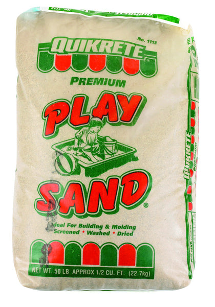 Quikrete Premium Play Sand, 50 lb. Off-White Color, Ideal For Building and Molding, Screened. Washed. Dried