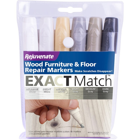 Rejuvenate Wood Furniture & Floor Repair Markers, Pack of 6 Colors, Indoor
