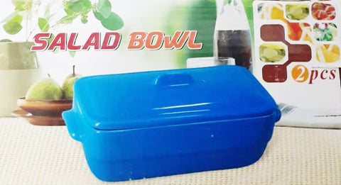 Salad Bowl with Cover, Rectangular, Assorted Color