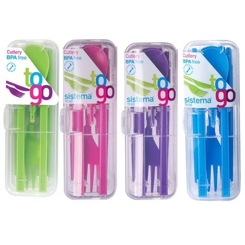 Sistema 4-Pcs Cutlery Set, Polypropylene, BPA Free, Assorted Colors