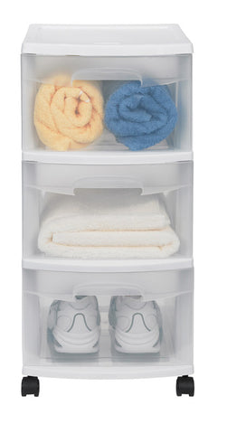 Sterilite 3 Drawer Storage Tower, D; 36.8 cm x W; 32.1 cm x H; 65.1 cm