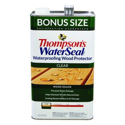 Thompson's Waterseal Waterproofer Wood Protector, 1.2 Gallon, Clear
