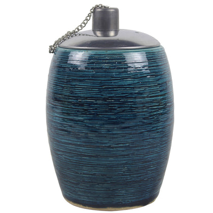 Trendspot Ridgewater Textured Tabletop Torch, 6 in H, Stone, Aqua Blue