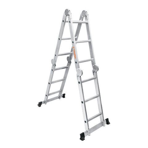 Truper 12 Step Folding Ladder, Capacity 200 Kg, Multi Position, Aluminum