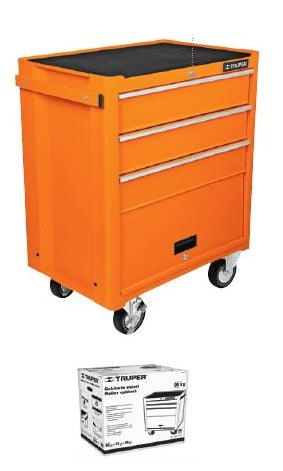 Truper 3 Drawers and 1 Compartment Tool Chest with Wheels, Capacity 90 Kg (198 lbs)