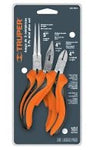 Truper 3 Pcs Mini Plier Set Comfort Grip, Needle Nose, Diagonal Cutting and Long Nose Plier