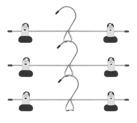 Whitmor Skirt/Slack Hanger, 2'' x 13'' x 4'', Steel, Pack of 3, Black