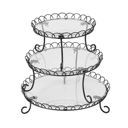 Wilton 3-Tier Treat Stand, 13'' Dia x 14.2'' Height, Customizable, Metal, Black