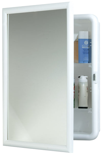 Zenith Medicine Cabinet with Adjustable Shelves, 22.38" h x 16.38" w x 5" d, Plastic/Poly, White